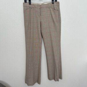 Express Editor Plaid Pants in Beige, Taupe and Light Blue